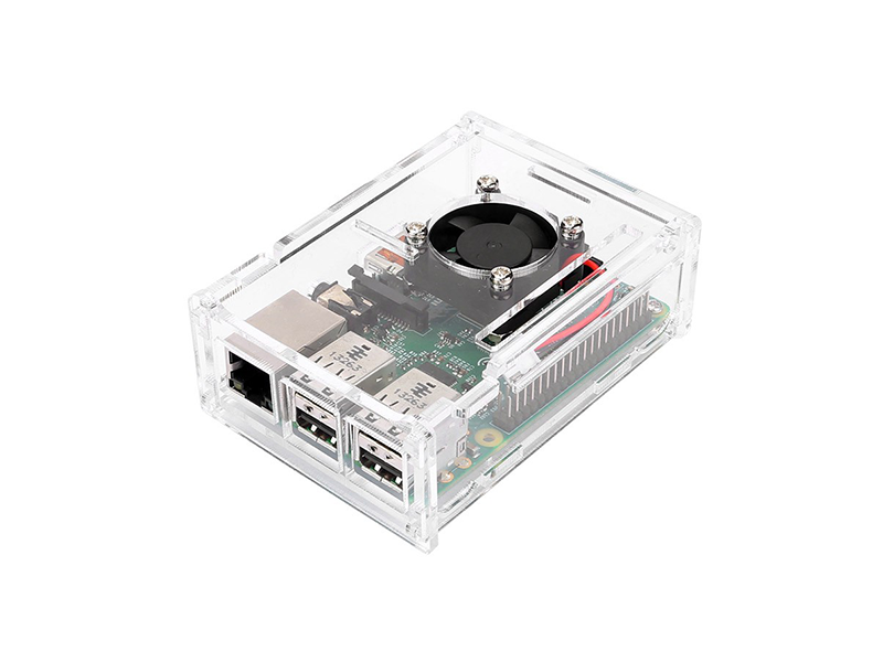 Raspberry Pi Acrylic Case with Cooling Fan - Image 1